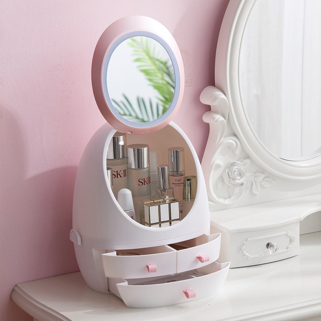 ignitine  LED Mirror Makeup Storage Box eComChef  product_description