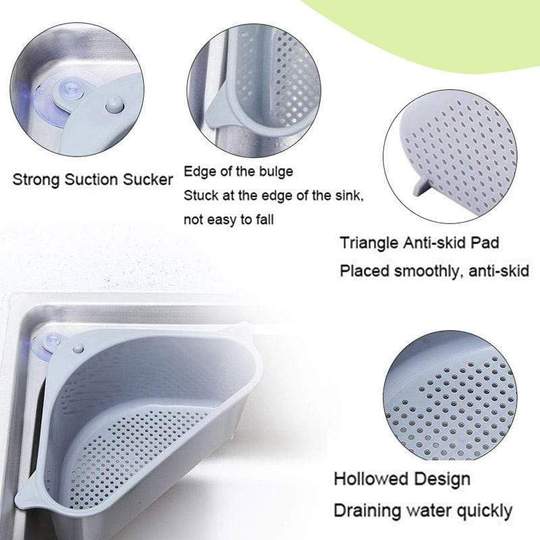 Kitchen Filter-Triangular Sink Drain Shelf
